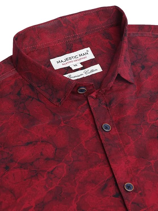 Majestic Man Printed Pure Cotton Slim Fit Casual Shirt